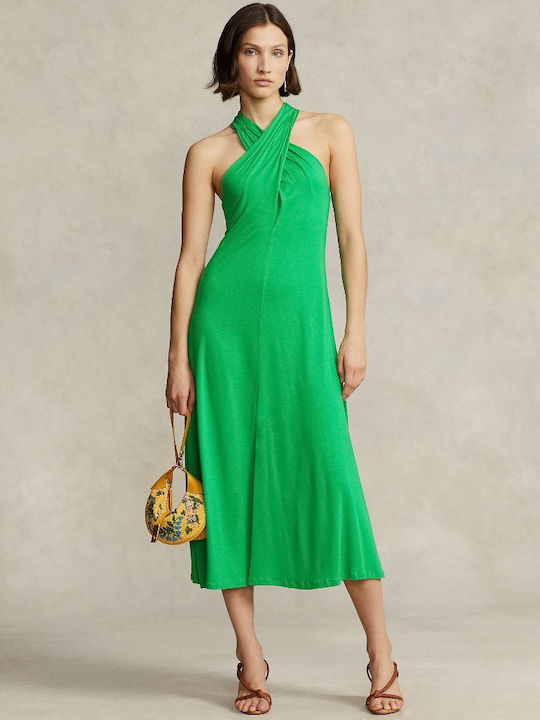 Ralph Lauren Midi Βραδινό Φόρεμα Πράσινο
