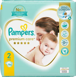 Pampers Premium Care Πάνες με Αυτοκόλλητο No. 2 για 4-8kg 94τμχ