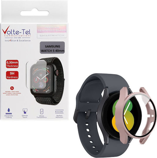 Volte-Tel Full Face Tempered Glass for the Galaxy Watch 5 40mm 1pcs 8325694 Rose Gold