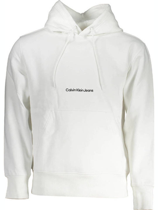 Calvin Klein Φούτερ με Κουκούλα Λευκό