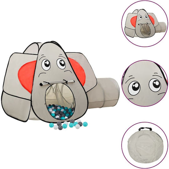 vidaXL Kinderzelt Tunnel Elefant Grau