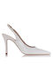 Sante Heel of Patent Leather with Strap White