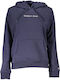 Lang Damen Sweatshirt Kapuzen Marineblau