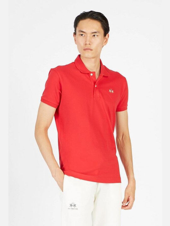 La Martina Herren Langarmshirt Polo Rot