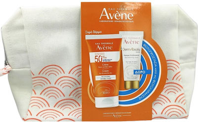 Avene 50SPF Invisible Cream & DermAbsolu Set with Sunscreen Face Cream