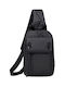 Arctic Hunter Fabric Sling Bag with Zipper, Internal Compartments & Adjustable Strap Black 19x6x28cm