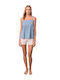 Vamp Summer Women's Pyjama Set Cotton Light Blue