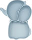 Baby Donkey Baby Food Plate Elephant made of Silicone Light Blue