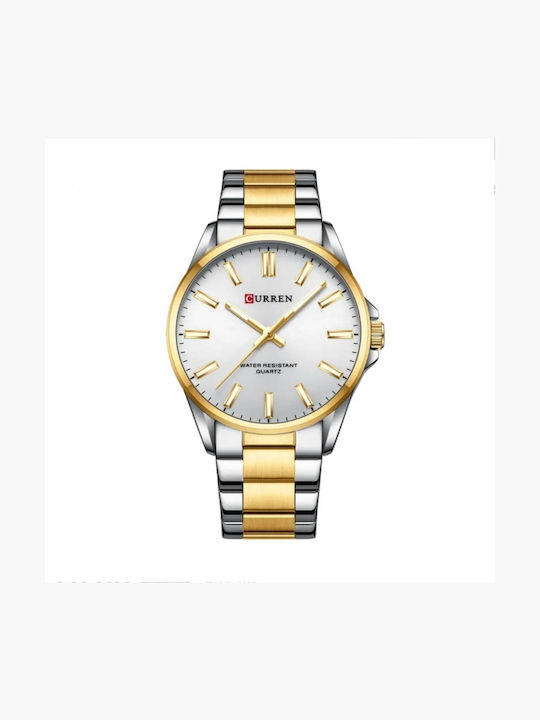 Curren Ανδρικό Ρολόι 42mm Μπαταρίας με Χρυσό Με...