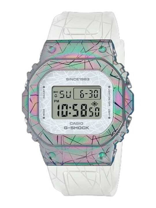 Casio G-Shock Ψηφιακό Γυναικείο Ρολόι 38mm Μπαταρίας με Λευκό Καουτσούκ Λουράκι