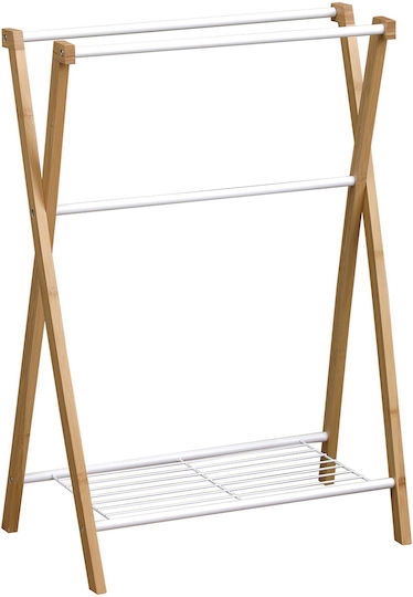 Eurocasa 8409 Triple Floor Standing Bathroom Freestanding Towel Rack ​86x60.5cm White
