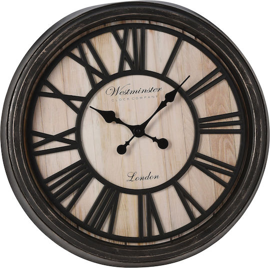 Antike Metallische Wanduhr Schwarz Ø50cm
