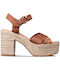 Tamaris Women's Sandals with Chunky High Heel In Brown Colour