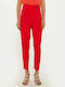 Toi&Moi Γυναικείο Ψηλόμεσο Υφασμάτινο Παντελόνι Κόκκινο
