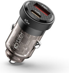 Tech-Protect CC45W Φορτιστής Αυτοκινήτου με Θύρες 1xUSB-A 1xType-C Tech-Protect CC45W Φορτιστής Αυτοκινήτου με Θύρες 1xUSB-A 1xType-C