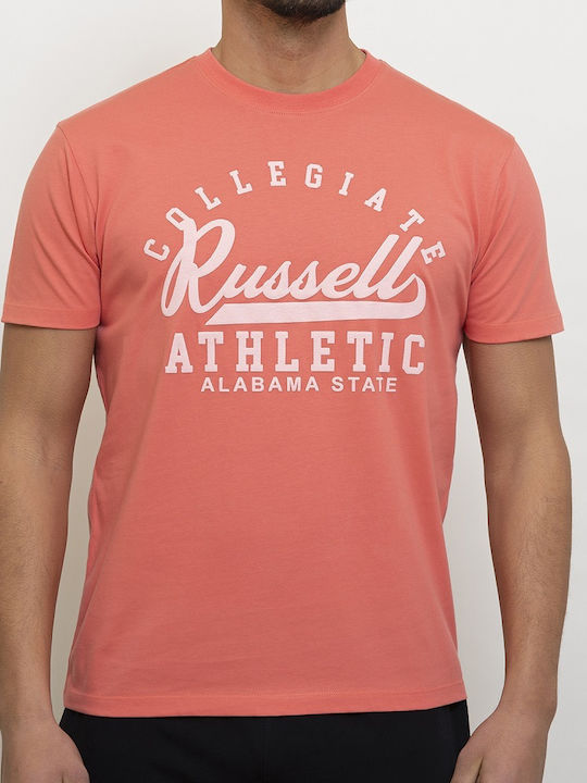 Russell Athletic Αθλητικό Ανδρικό T-shirt Πορτοκαλί με Στάμπα