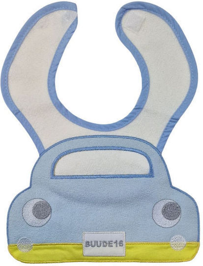 Buude Bavetă material textil cu autocolant Albastră