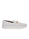 Leather Women's Loafers in White Color