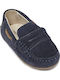 Boys Leather Slip-On Moccasins Navy Blue