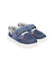 Boys Fabric Moccasins with Velcro Blue