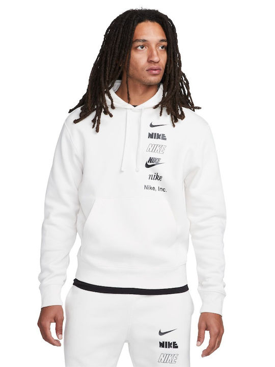 Nike Herren Sweatshirt Jacke mit Kapuze Weiß