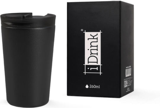 iDrink Ποτήρι Θερμός Ανοξείδωτο 260ml Μαύρο