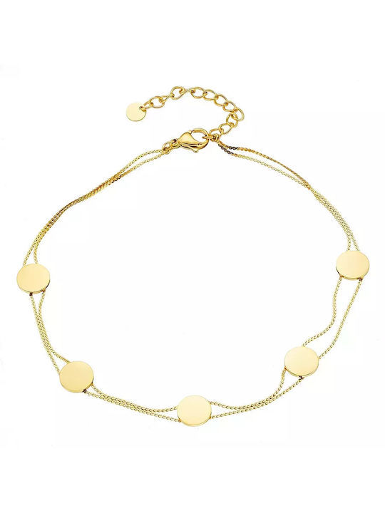 Oxzen Bracelet Anklet Chain made of Steel Gold Plated