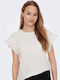 Only Women's Summer Blouse Cotton Sleeveless White