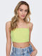 Only Damen Sommerliches Crop Top mit Trägern Celery Green