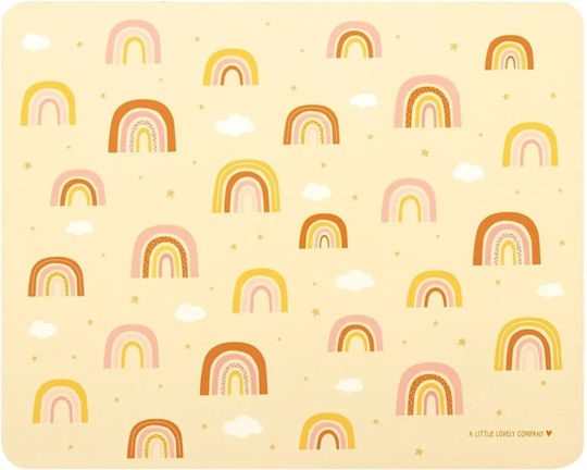 A Little Lovely Company Plastic Placemat Rainbows Yellow 43x34cm