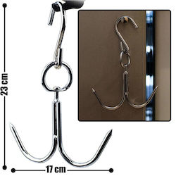 Metallic 2-Hook Kitchen Hanger with Nail Silver 1219.142