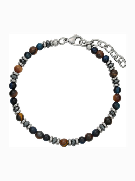 Season Time Herren Armband aus Stahl mit Perlen