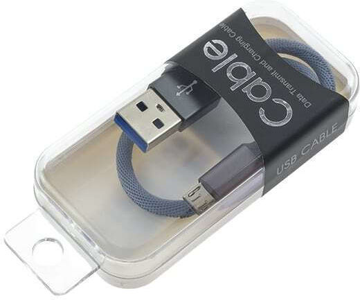 Braided USB 2.0 spre micro USB Cablu Gri 0.26m (1018.109) 1buc