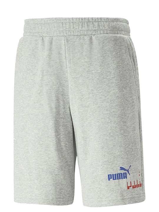 Puma Essentials Logo Power Αθλητική Ανδρική Βερμούδα Γκρι