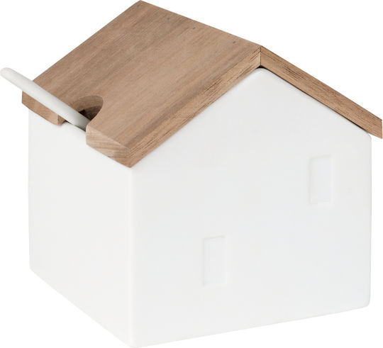 Raeder Magic Hut Porcelain Sugar Jar with Lid White 8x8x9cm