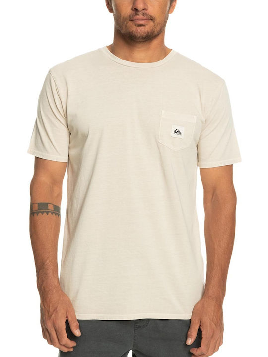 Quiksilver Sub Mission Ανδρικό T-shirt Μπεζ με Λογότυπο