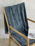 Nima Quiver Beach Towel with Fringes Gray 160x90cm