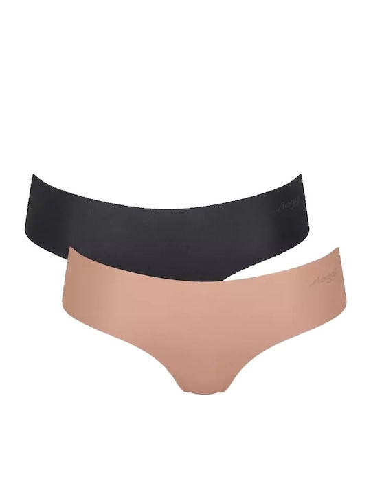 Microfibre 2.0 Hipster Дамско Слип 2Pack без Шевове Черно/бежово