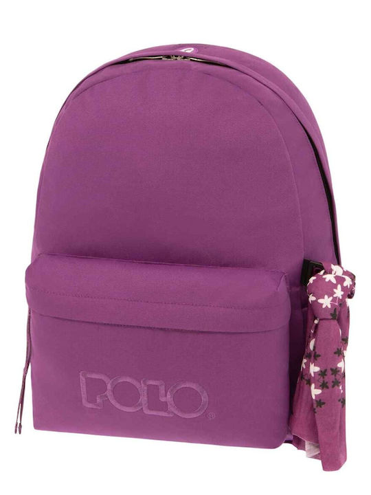 Polo Original Σακίδιο Scarf School Bag Backpack Junior High-High School in Purple color 2023