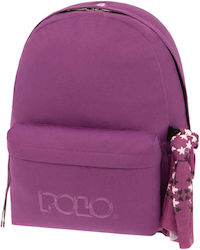 Polo Original Scarf Σχολική Τσάντα Πλάτης Γυμνασίου - Λυκείου σε Μωβ χρώμα 2023