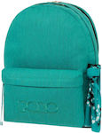 Polo Original Double Scarf Schulranzen Rucksack Junior High-High School in Türkis Farbe 2023