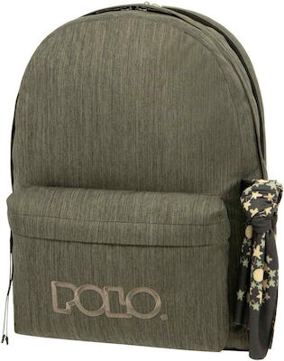 Polo Original Double Scarf Σχολική Τσάντα Πλάτης Γυμνασίου - Λυκείου σε Γκρι χρώμα 2023