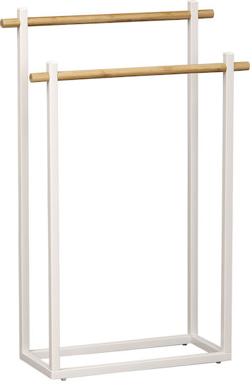 Eurocasa 8407 Double Floor Standing Bathroom Freestanding Towel Rack ​53x82cm White