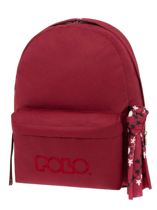 Polo Original Scarf School Bag Backpack Junior High-High School in Burgundy color 2023