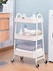 Next Metallic Kitchen Trolley 3 Tiers White 41x33x80cm