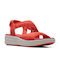 Clarks Drift Fern Damen Flache Sandalen in Orange Farbe