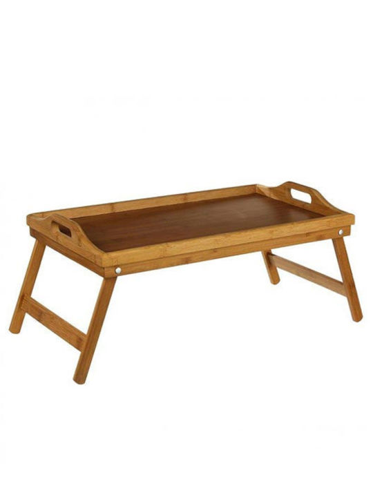 Urban Living Rectangular Wooden Folding Bed Tray with Handles Brown 53x33x21cm