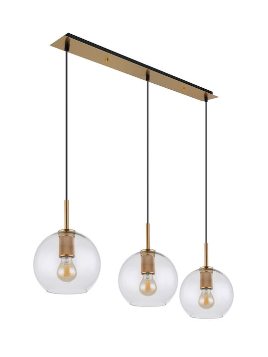 Globo Lighting Adara Pendul de iluminat Trei lumini Bilă pentru soclu E27 Aur