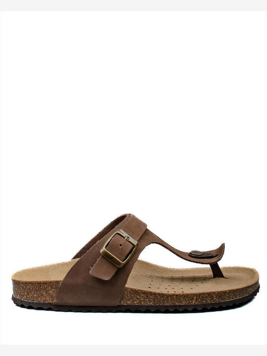 Geox Brionia Leather Women's Flat Sandals in Br...