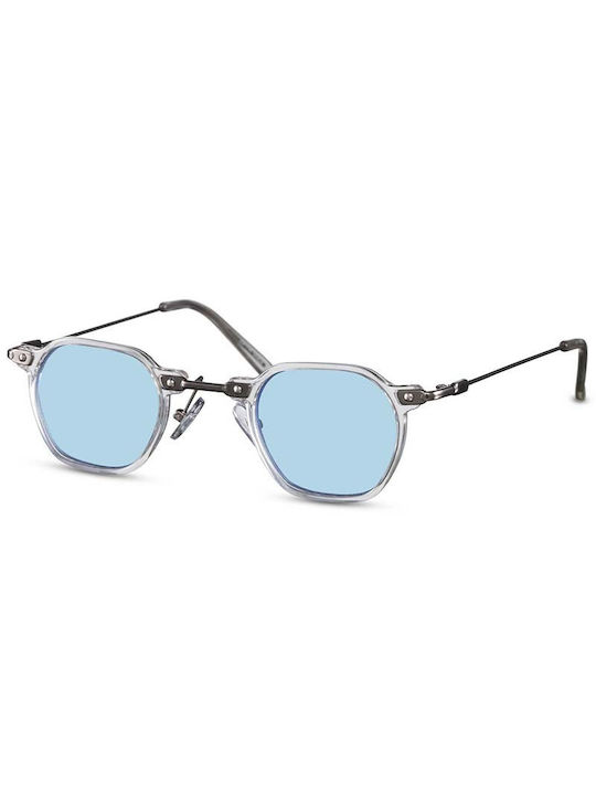 Solo-Solis Sonnenbrillen mit Transparent Rahmen und Hellblau Linse NDL8050